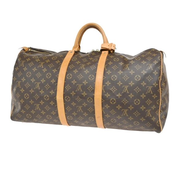 LOUIS VUITTON Keepall 55 Travel Hand Bag Monogram Leather Brown - Picture 1 of 14